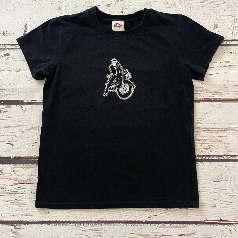 Vintage Eddie Lizard Black T Shirt Size Medium Women's Anvil Tag